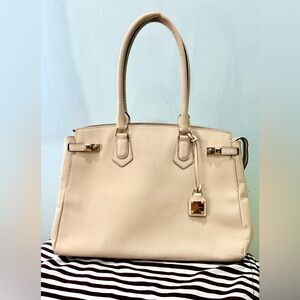 henri bendel Carlyse In Cream w/ coated pebbled leather